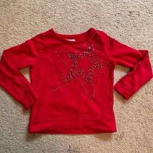 Red star studded sweatshirt